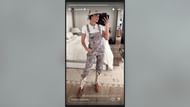 George Kittle's wife Claire posts her outfit for the weekend (Image Credit: Claire/IG)